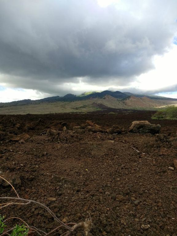 Crater at lava field